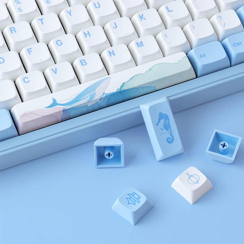 Hyekit 137 Set PBT Keycaps Keys Melody of The Sea Keycap Dye-Sublimation Cute Keycaps XDA Profile for Cherry Gateron MX