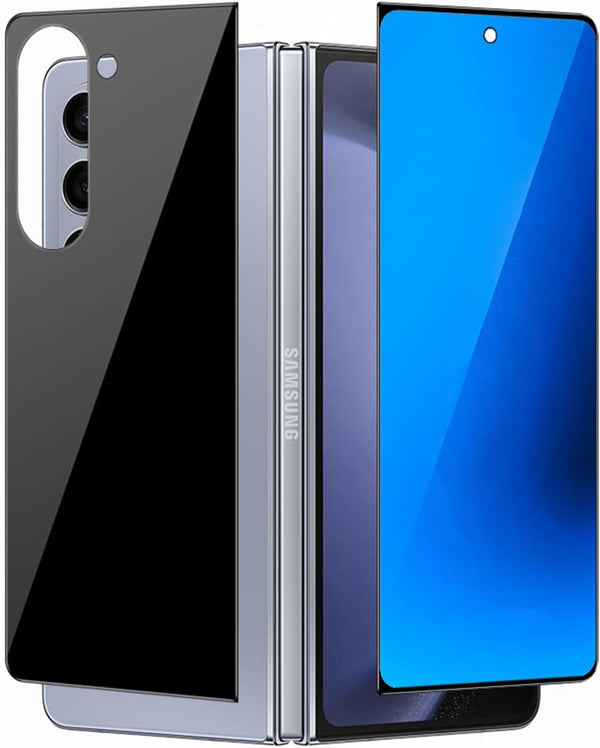 Samsung Galaxy Z Fold 5 Anti-Blue Privacy Tempered Glass Screen Protector - Anti-Spy Front & Back Electroplated Film