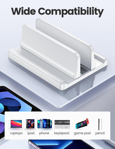 Vaydeer Vertical Laptop Stand Holder, Adjustable Desktop Notebook Dock for MacBook Pro Air, HP, Dell, Lenovo, up to