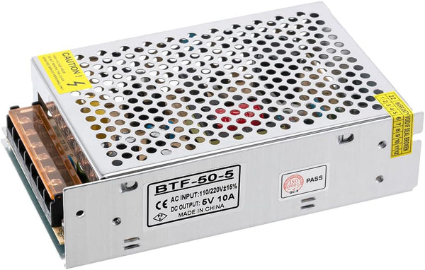 BTF-LIGHTING AC100-240V to DC5V10A Max50W Power Supply Adapter for LED Strip, CCTV Camera, Security System