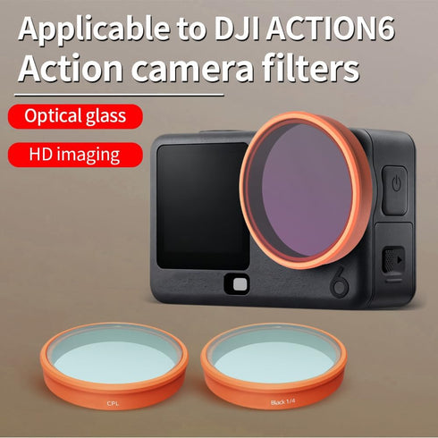 TEHAOUU 6, Action Camera Filters Compatible with DJI Osmo Action Multiple Filter Kit Including UV, CPL, ND, Star, Night