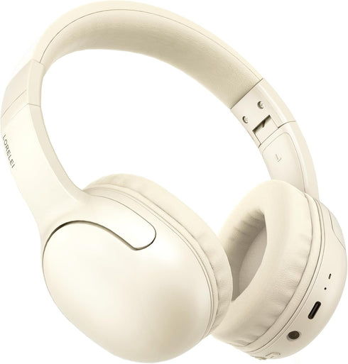 LORELEI B-E5 Kids Bluetooth Headphones, Wireless On-Ear Headsets for Child/Teens/School/Tablet, 40H Playtime, Beige