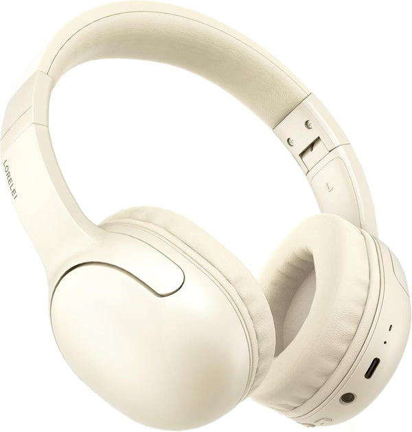 LORELEI B-E5 Kids Bluetooth Headphones, Wireless On-Ear Headsets for Child/Teens/School/Tablet, 40H Playtime, Beige