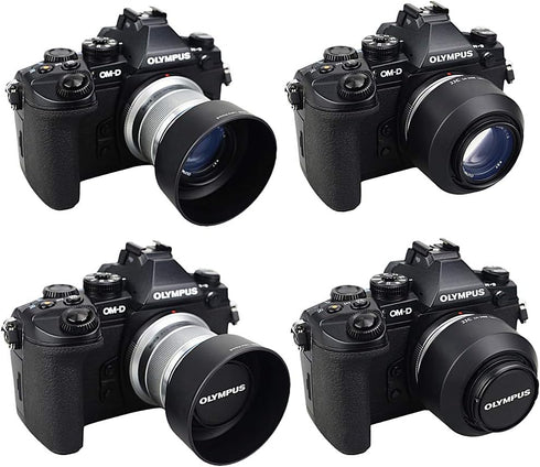 JJC Reversible Bayonet Lens Hood Shade for Olympus M.Zuiko Digital 45mm F1.8 Lens - Replaces Olympus Lens Hood LH-40B