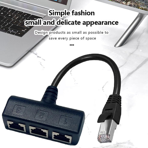 HRIOEKAX RJ45 RJ45 1 3 Cat5, Cat5e, Cat6, Cat7 Set-top Upgrade Ethernet Splitter Cable, Male to Female Network Splitter