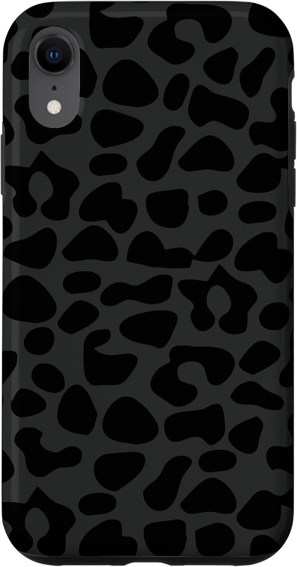 Black Leopard Print Case for iPhone XR - Women's Cheetah Protective Phone Case