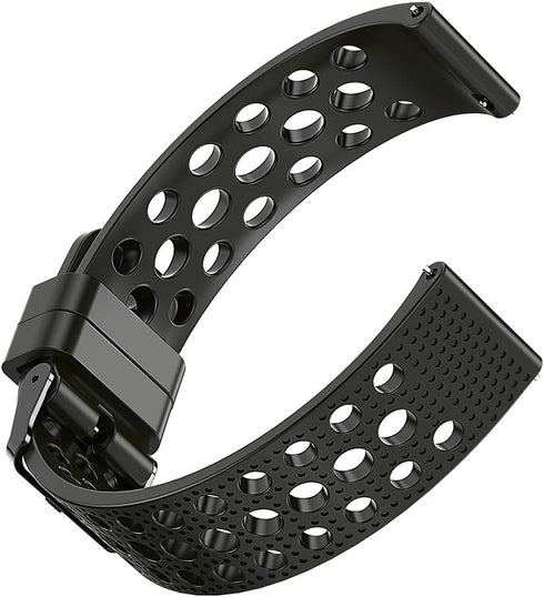 Popglory P66 Smart Watch Bands, Lamshaw Silicone Replacement Sport Strap with Metal Buckle