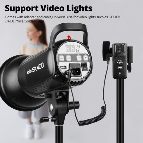 Godox CT-16 Wireless Radio Flash Trigger Kit, 1x Transmitter + 2X Receiver for Canon Nikon Sony