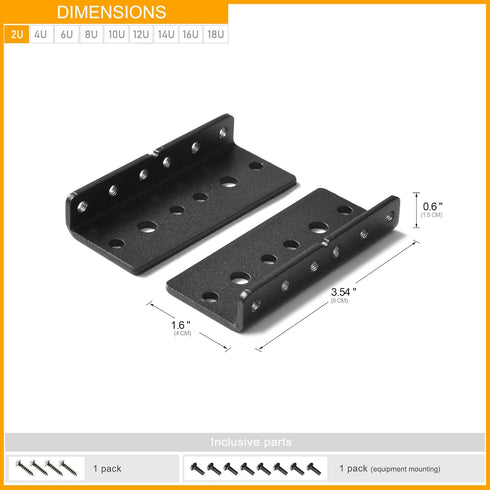 RIVECO 2U Vertical Rack Rails Kit - Heavy Duty Server Rack Mount Rails 2 PCS Black