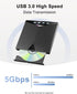 Alphami 7-in-1 2 3.0 External CD/DVD Drive for Laptop, External DVD Drive with USB Ports, External DVD Burner