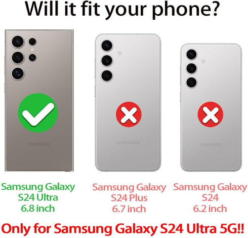 Samsung Galaxy S24 Ultra 5PCS Phone Case - Soft Anti-Slip Rubber & Printable Aluminum, Slim Fit, Custom DIY, Black.