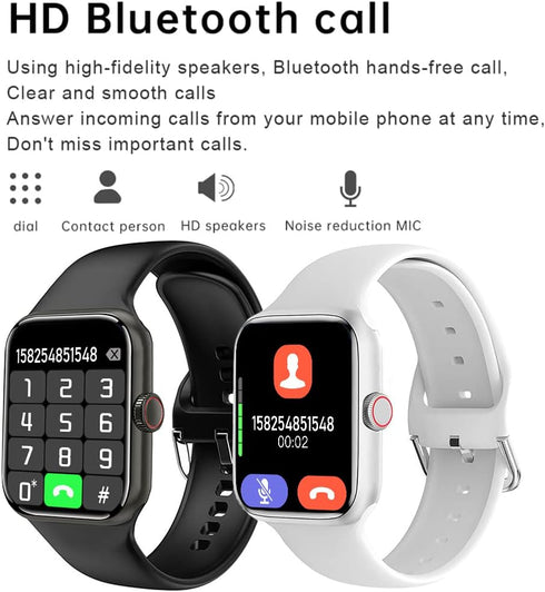 Smart Watch for Men Women Kids, 2.09" Touch Screen Fitness Tracker Smartwatch with Call/SMS/Sleep Monitor, Black