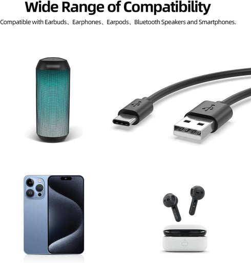 Type-C Fast Charging Cable Replacement for JBL-Tune 510BT 710BT 760NC 225TWS 125TWS 660NC 130NC TWS 300 TWS Headphones