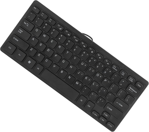 Mini Keyboard, USB Wired Waterproof Multimedia Kaypad Compact Ergonomic Keyboard with 1.1M Cable, Strong Durability, Portable Laptop Accessories K1000