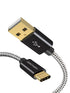 CableCreation 2FT USB to USB C Cable, Black USB A to USB C 3A Fast Charging Braided Cable for Galaxy S23, iPad Pro