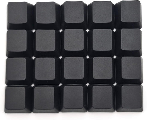 OEM Profile Blank Black Keycaps, PBT Material 1U R4 Keycap for MX switches Mechanical Keyboard (Black, 20pcs)