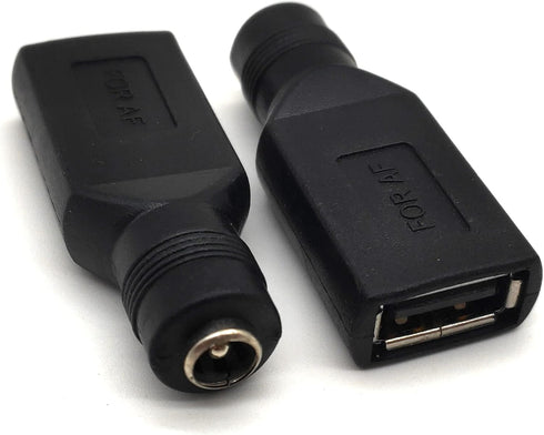 USB A to DC Power Adapter, 2Pcs - Female Connectors 5.5x2.1mm for Laptop Charging
