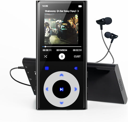 CCHKFEI 64GB MP3 Player with Bluetooth 2.4" Screen Hi-Fi Lossless Sound Bluetooth MP3