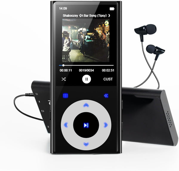CCHKFEI 64GB MP3 Player with Bluetooth 2.4" Screen Hi-Fi Lossless Sound Bluetooth MP3