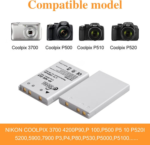 Pickle Power EN-EL5 Battery and LED Charger - Compatible with Nikon Coolpix 3700, 4200, 5200, 5900, 7900