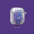 UnnFiko Bling Quicksand Case for AirPods 3 - Cute Sparkle Liquid Protective Cover with Keychain (Purple).