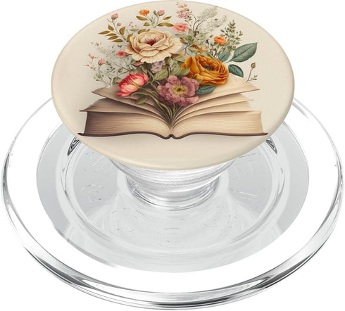 Librarian Flowery Book Lover Floral Aesthetic PopSockets PopGrip for MagSafe