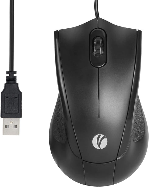 VCOM Wired USB Mouse with 6-Foot Cord, 1200 DPI, Right or Left Hand