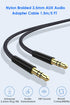 3.5mm Aux Audio Cable 5ft, Nylon Braided Auxiliary Cord for Headphone, Car Audio, Laptop, Smartphone, Home Stereos