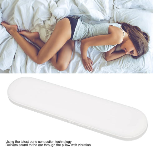 Cuifati Ultra Thin Pillow Speaker, Mini Bone Conduction Bluetooth Speaker for Sleeping with Timer (Black)