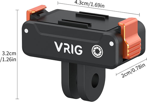 VRIG 2PCS 6 2-Prong Magnetic Quick-Release Adapter Mount for DJI Osmo Action / Osmo Nano, Dual-Direction Magnetic Base
