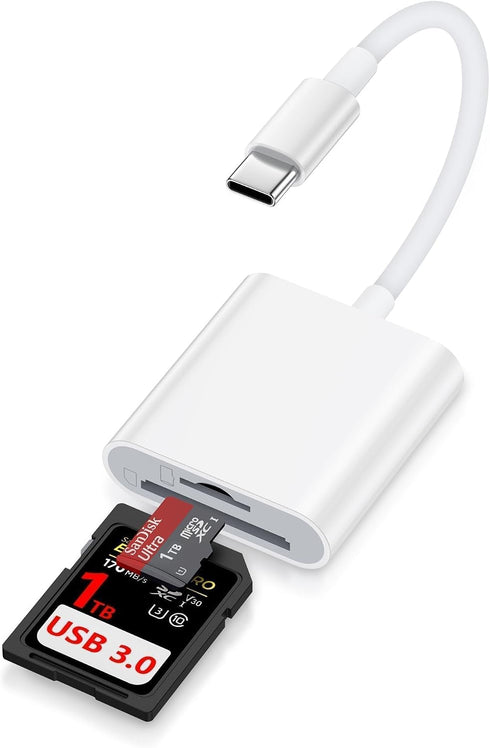 AILKIN SD Card Reader Type C for iPhone 17/17e/17Pro/16e/16Pro, MacBook, iPad Pro, USB