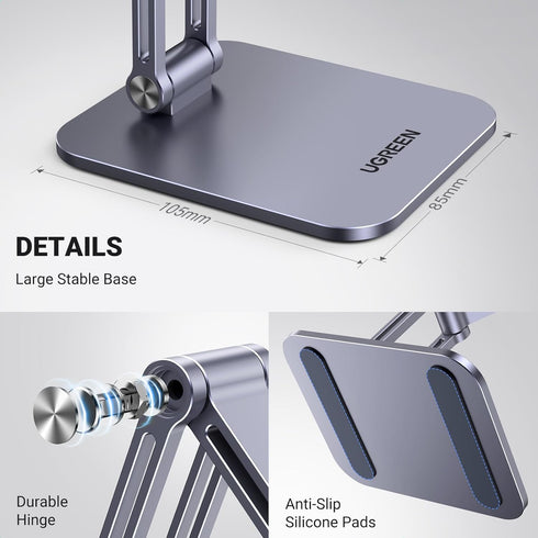 UGREEN Magnetic Phone Stand Compatible with MagSafe, Adjustable Ergonomic Design for iPhone 15 14 13 12 Pro Max, Grey
