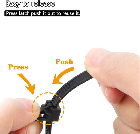 100 Pcs 12 Inch Color Reusable Zip Ties, Heavy Duty Self-Locking Nylon Cable Ties for Garden and Home