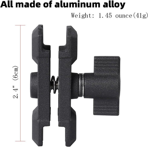 Double Socket Arm (2.4" Length) for 17mm Ball Head Adapter, Compatible with 17mm Ball Car Phone Holder