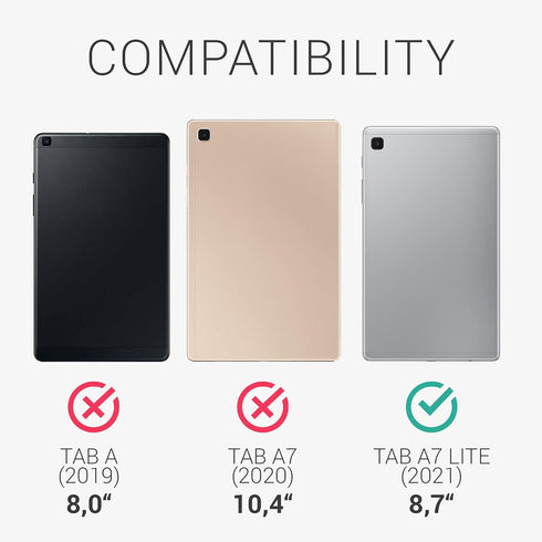 kwmobile Case for Samsung Galaxy Tab A7 Lite 8.7 (2021), Soft TPU Back Protector Cover, Transparent