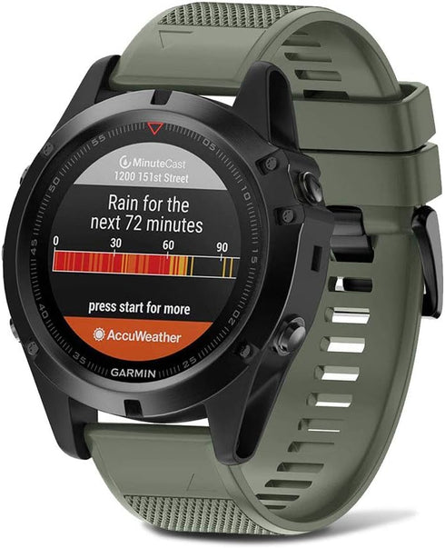 NotoCity Silicone Watch Strap Replacement for Forerunner 935, Fenix 5/5 Plus/6/6 Pro, Approach S60, Quatix 5