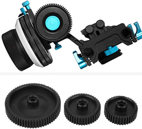 3PCS Follow Focus Gear, M0.8-38T Gear + M0.8-43T Gear + M0.8-65T Gear, Follow Focus Focusing Gear Kit for DP3000