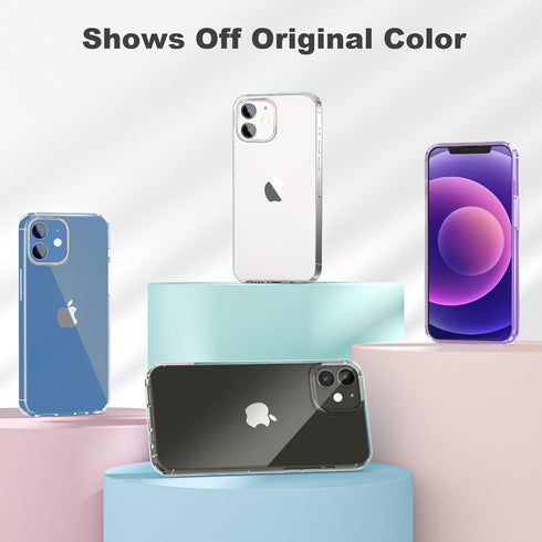 JJGoo iPhone 12 Mini Case, Soft Transparent Shockproof Protective Slim Thin Bumper Phone Cover, Clear