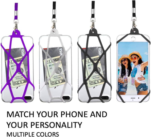 Gear Beast Cell Phone Lanyard, Silicone Smartphone Holder Case and Neck Strap Compatible with Most Phones