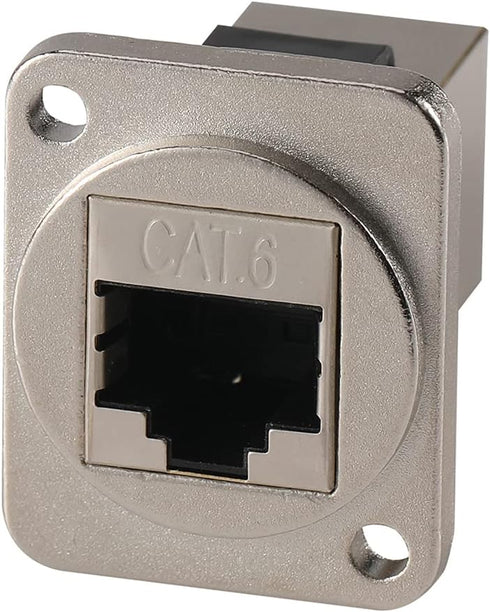 5PCS Panel Mounting RJ45 Cat5/5e/6 Ethernet Connector, Zinc Alloy Housing Double Head Coupler