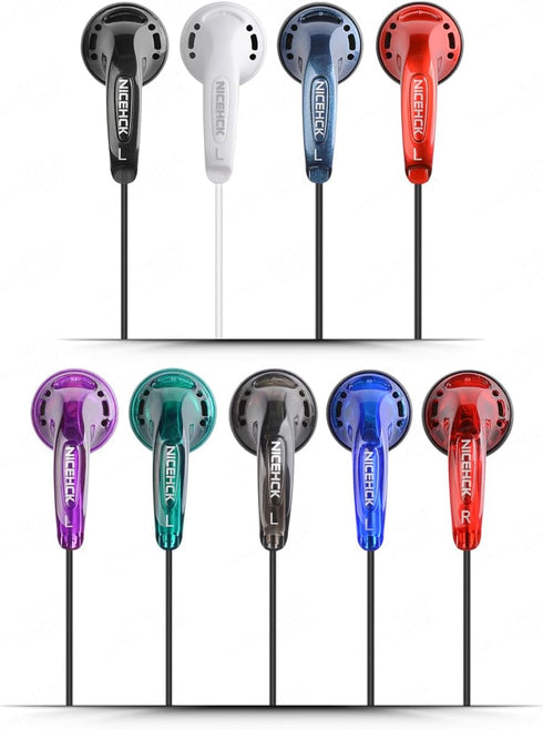 Yuandao Wired HiFi Earbuds, 15.4mm Dynamic Colorful Flat Head Earphones with 3.5mm Plug, Bass Stereo for Gaming/Sport