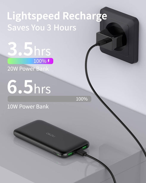 5V 2A Power Bank for Heated Vest, Jacket, Stadium Seats, Lightest 10000mAh Fast Charging Battery Pack