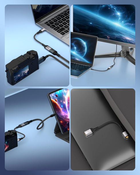 8K 8K@60Hz/4K@120Hz Mini HDMI to HDMI Adapter, Mini HDMI Male to HDMI Female Cable UHD HDR ARC HDCP, Compatible