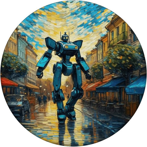Dancing Robotic PopSockets Standard PopGrip - Futuristic Dystopian Anime Lover Funny Print