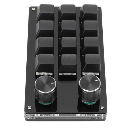 One Handed Macro Mechanical Keyboard, 12 Key Multifunction DIY Programmable Keypad for Office Gaming Lab