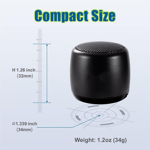 Best Mini Portable Bluetooth Speaker, Smallest Bluetooth Speaker with HD Sound & Bass, Wireless for Phone/PC/Tablet,