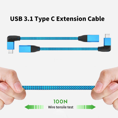 UseBean Right Angle USB C Extension Cable 0.6FT - 90 Degree USB-C 3.2 Gen 2 Male to Female Type C for iPhone 15