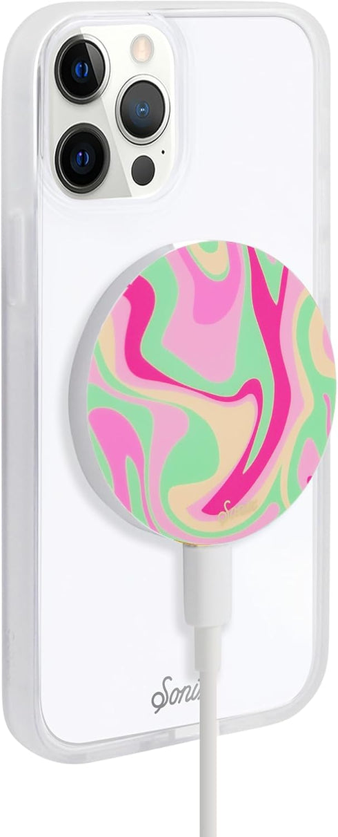 Sonix Charger | Fast Wireless Charger with 6.5ft Cable (USB-C) | Compatible with MagSafe | Strawberry Matcha