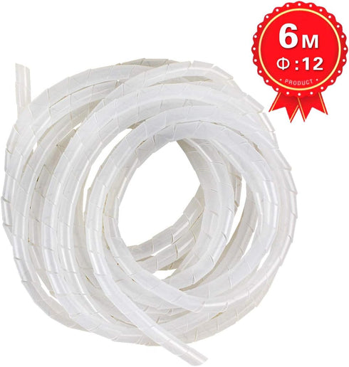 20Ft XHF 1/2" Clear Spiral Cable Wrap, 12mm, Cord Organizer Sleeve for Electrical Wire