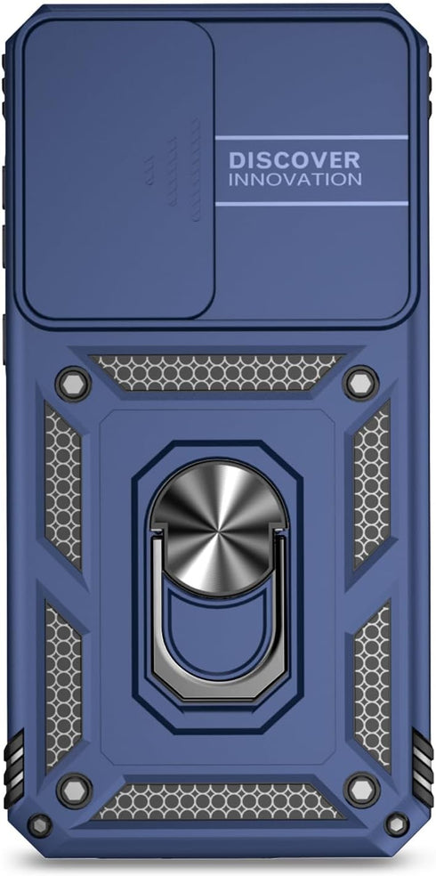 Samsung Galaxy A55 5G Case with Camera Lens Cover, Dual Layer Military-Grade Drop Tested Magnetic Ring Holder Kickstand